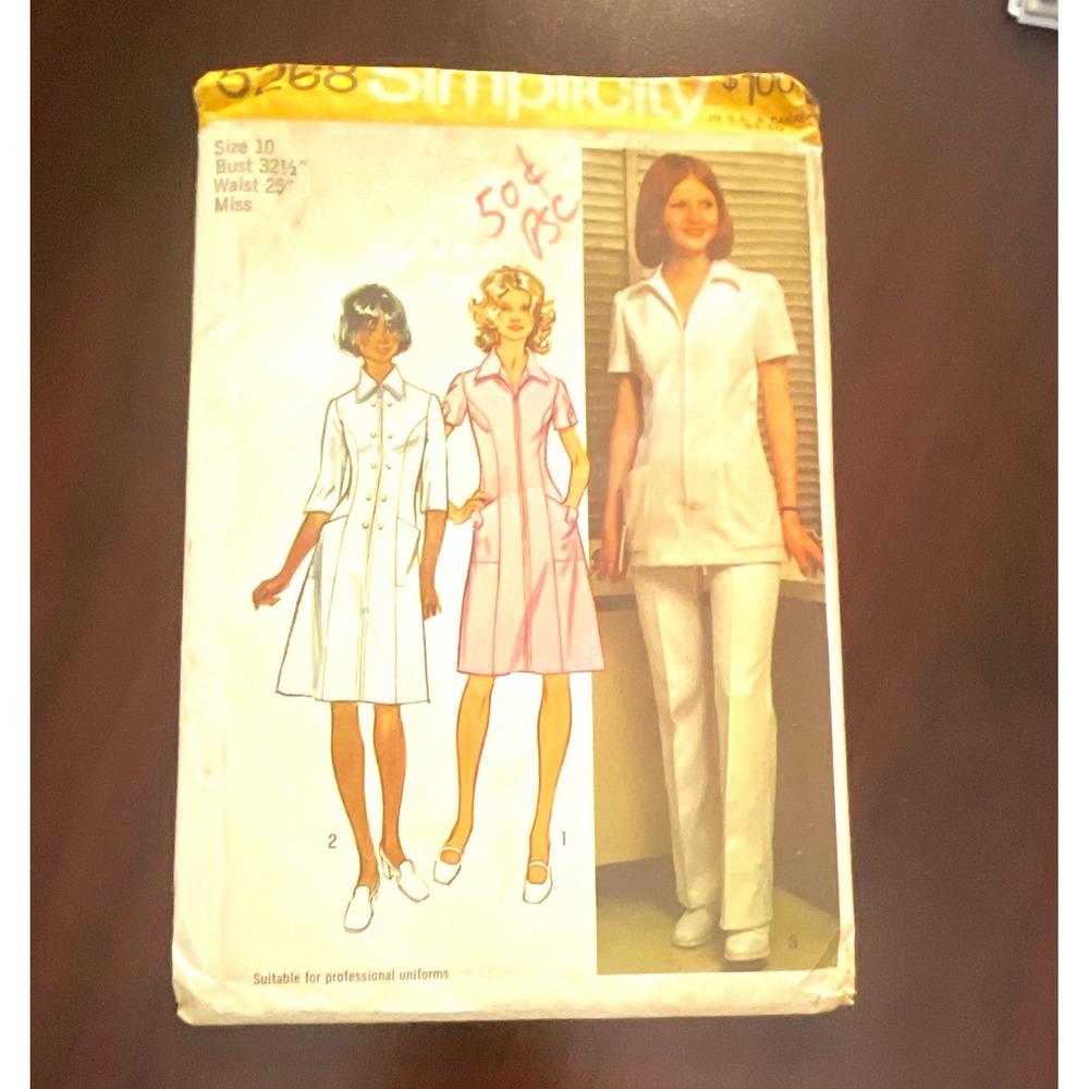 Simplicity 5268 Vintage Dress Tunic Pants Sewing Pattern Size 10 Bust 32.5